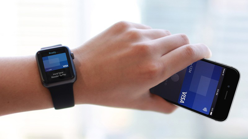 Person showing their smart phone and watch, two types of digital payment methods