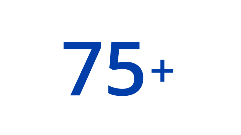 An illustration of 75+.